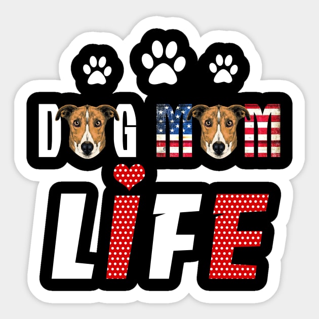 Greyhound Mom Life Patriotic America 4Th Of July Sticker by schaefersialice